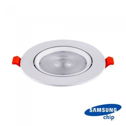 LED-paneler V-Tac 10W LED spotlight - Hull: Ø8 cm, Mål: Ø9,5 cm, 3 cm høy, Samsung LED chip, 230V