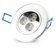 Outlet: 3W downlight - Hull: Ø6,6 cm, Mål: Ø8 cm, 4 cm høy, 24V