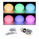 V-Tac RGB LED oval kule - Oppladbart, med fjernkontroll, Ø20 cm
