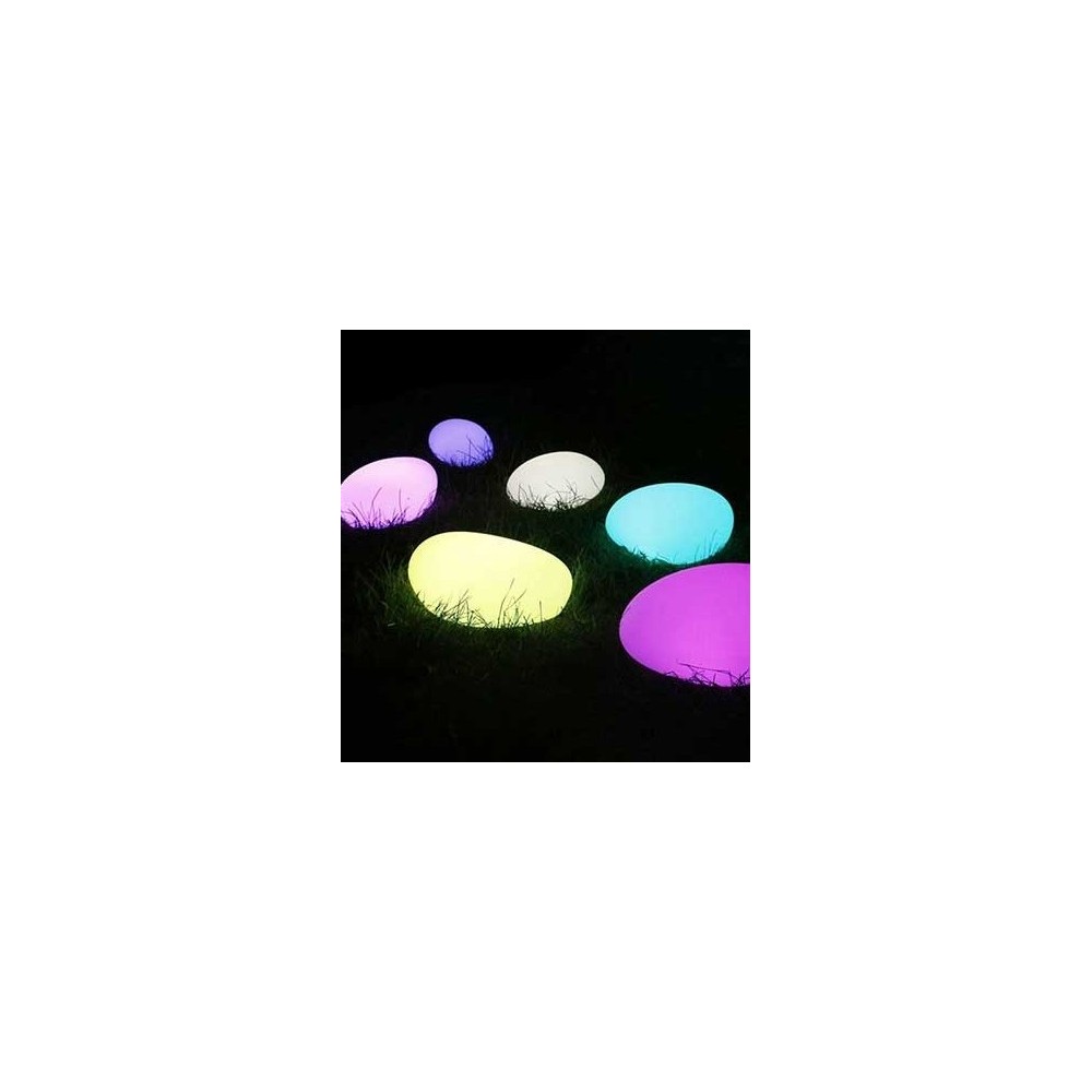 V-Tac RGB LED sten - Oppladbart, med fjernkontroll, 28x21x17 cm