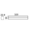 V-Tac 4W kompakt armatur - Samsung LED chips, 30 cm