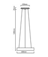 V-Tac 30W LED lysekrone - Hvit, soft lys, dimbar, varm hvit, inkl. lyskilde