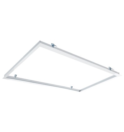 Innbyggingsramme for 120x60 LED panel - Passende for trebetong og gips, hvit kant