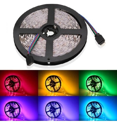 5m 4,8W/m RGB LED-strip - 12V DC, IP20, 30 LED pr. meter