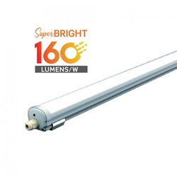 Med LED - Lysrør armatur V-Tac vanntett 24W komplett LED armatur - 120 cm, 160 lm/W, gjennomgangskobling, IP65, 230V