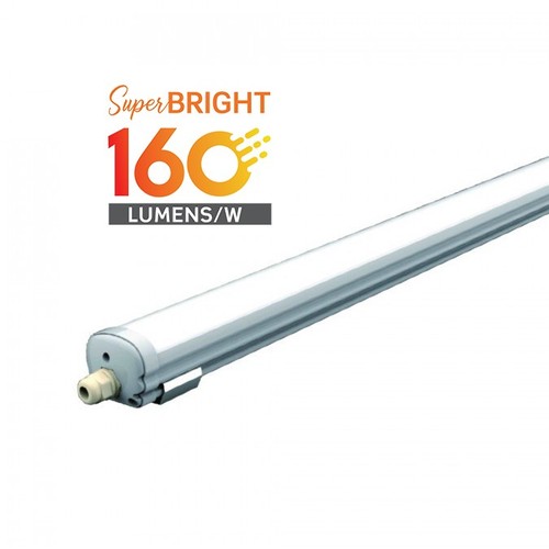 V-Tac vanntett 24W komplett LED armatur - 120 cm, 160 lm/W, gjennomgangskobling, IP65, 230V