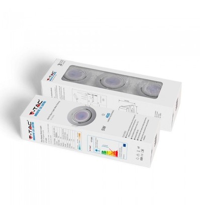 3-pakning 5W Innfellingsspot - Innendørs, hvit front, komplett med GU10-holder og LED-spot