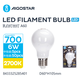 Outlet: 6W E27 LED-pære - 2700K, filamentpære, frostet glass