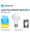 Outlet: 6W E27 LED-pære - 2700K, filamentpære, frostet glass