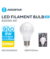 Outlet: Filament pære A60, 8W, E27 - matt hvit