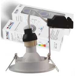 LED downlights V-Tac 3-pak downlights med 5W lyskilde - Hvit front, komplett med GU10 holder og LED spotter, innendørs