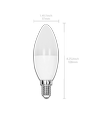 Outlet: Aigostar LED A5 C37 7W, E14 sokkel - 3000K, Sett med 5 stykker