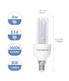 Utløp: LED B5 T3 2U 4W E14 3000K