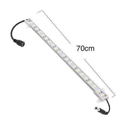 70 cm 4W Trappeprofil i aluminium med LED-stripe - 24V DC, IP65, med støpsel