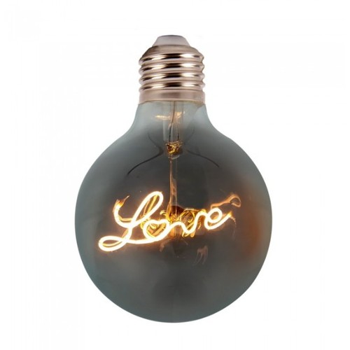 V-Tac 5W LED Love globe pære - Karbon filamenter, Ø12,5 cm, ekstra varm hvit, E27