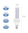 Utsalg: E14 6W LED B5 T3 2U - 3000K