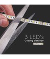 5m 11W/m sprutsikker LED-stripe - 12V DC, IP65, 60 LED per meter