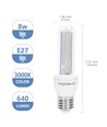 Outlet: LED B5 T3 2U 8W 3000K - HEWEC