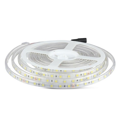 5m 9W/m sprutsikker LED-strip - 24V DC, IP65, 60 LED per meter