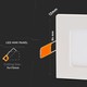 V-Tac 3W LED panel downlight - Hull: 7,3 x 7,3 cm, Mål: 8,4 x 8,4 cm, 230V