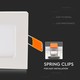 V-Tac 6W LED panel downlight - Hull: 10,5 x 10,5 cm, Mål: 12 x 12 cm, 230V