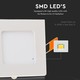 Outlet: V-Tac 12W LED panel downlight - Hull: 15,5 x 15,5 cm, Mål: 17 x 17 cm, 230V