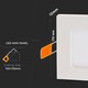 Outlet: V-Tac 12W LED panel downlight - Hull: 15,5 x 15,5 cm, Mål: 17 x 17 cm, 230V