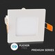 Outlet: V-Tac 12W LED panel downlight - Hull: 15,5 x 15,5 cm, Mål: 17 x 17 cm, 230V