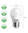 Outlet: LED A5 G45 - Stor Spredning - E27 7W - 3000K