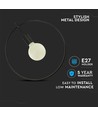 V-Tac geometrisk pendellampe - Matt svart, rund, E27