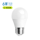 Outlet: Aigostar LED-lampe A5 G45 6W, E27 sokkel - 4000K, 500lm, Erstatter 42W, Sett med 5 stykker