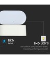 V-Tac 6W LED hvit vegglampe - Oval, roterbar 350 grader, IP65 utendørs, 230V, inkl. lyskilde