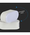 6W LED hvit vegglampe - IP65 utendørs, Oval, roterbar 350 grader, inkl. lyskilde