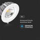 Outlet: V-Tac 10W LED downlight - Hull: Ø12 cm, Mål: Ø13,5 cm, 230V