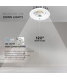 Outlet: V-Tac 10W LED downlight - Hull: Ø12 cm, Mål: Ø13,5 cm, 230V