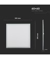 Outlet: 60x60 LED-panel, 32W - 120lm/W, hvit kant
