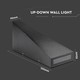 Restsalg: V-Tac 6W LED svart vegglampe - IP65 utendørs, 230V, inkl. lyskilde