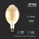 Restsalg: V-Tac 8W LED kjempe globepære - Karbon filamenter, Ø18 cm, dimbar, ekstra varm hvit, 2200K, E27