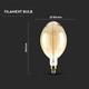 V-Tac 8W LED kjempe globepære - Karbon filamenter, Ø18 cm, dimbar, ekstra varm hvit, 2200K, E27
