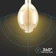 Restsalg: V-Tac 8W LED kjempe globepære - Karbon filamenter, Ø18 cm, dimbar, ekstra varm hvit, 2200K, E27