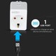 V-Tac Smart Home Wifi stikkontakt - Virker med Google Home, Alexa og smartphones, med USB uttak, 230V
