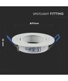 Downlight kit uten lyskilde - Hull: Ø7,5 cm, Mål: Ø9,1 cm, matt hvit, velg MR16 eller GU10 fatning