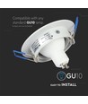 Downlight kit uten lyskilde - Hull: Ø7,5 cm, Mål: Ø9,1 cm, matt hvit, velg MR16 eller GU10 fatning