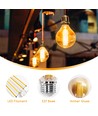 Outlet: LED Filament pære G45 E27 6W - 2200K Ravgul