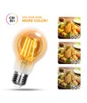 Outlet: LED Filament pære A60 E27 - 6W 2200K - Ravgul