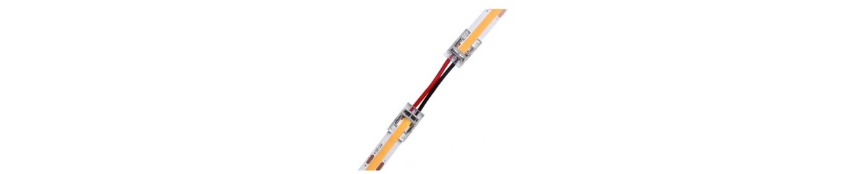 Ensfarget COB LED Strip Tilbehør 12V/24V