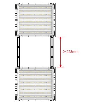 Målskisse som viser anbefalt avstand og dimensjoner for Helios vekstlampe.