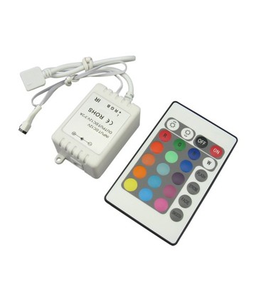 Standard RGB controller med infrarød fjernkontroll for fargestyring.